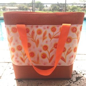 Orange Flower Amazingly Tote Bag / Hand-painted
